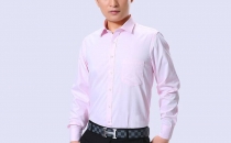 新品长袖男士衬衫 时尚修身型伴郎粉红色衬衣男装批发厂家